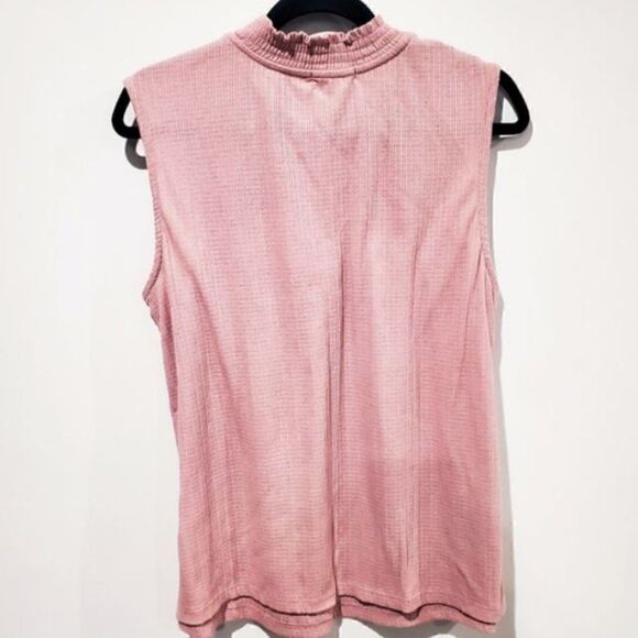 Pleione Textured Mock Neck Sleeveless Blouse Size Medium - Picture 8 of 8